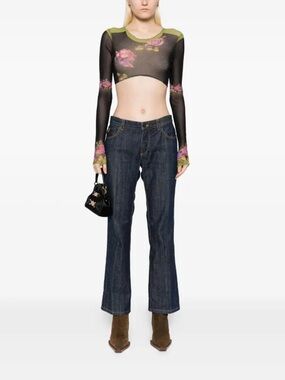 Louis Vuitton vintage circa 2008 low rise 5 pocket jeans embroidered size 36IT